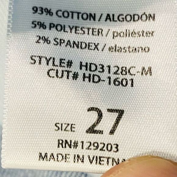 Hidden LA 27x26 High Rise Crop Flare Jeans Distressed Fray Hem Stretch - Picture 10 of 11